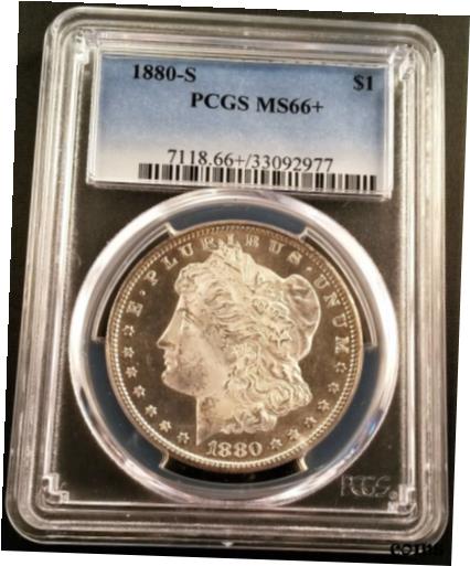  アンティークコイン コイン 金貨 銀貨  Blue Chip Quality 1880-S Morgan Silver Dollar PCGS MS66+ AL742