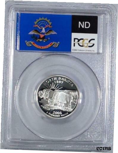 【極美品/品質保証書付】 アンティークコイン コイン 金貨 銀貨 [送料無料] 2006-S Silver Washington Quarter - North Dakota - PCGS PR69DCAM - Flag Series