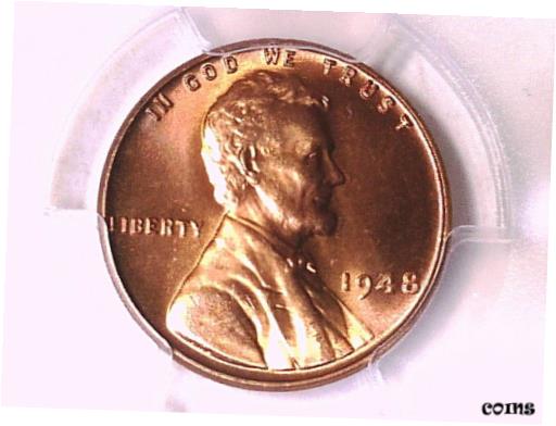  アンティークコイン コイン 金貨 銀貨  1948 P Lincoln Wheat Cent Penny PCGS MS 65 RD 35668839