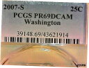 州のセール - 25% オフ - 米国2007-S ワシントン ST.クラッド PR69DCAM クォーター。 KM#397STATE SALE-25% OFF...