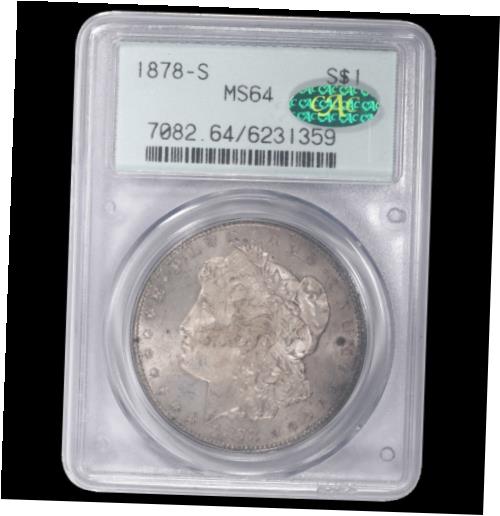  アンティークコイン コイン 金貨 銀貨  1878-S Morgan Silver Dollar $1 PCGS OGH Choice Unc Cartwheel Luster MS 64