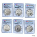 【極美品/品質保証書付】 アンティークコイン 硬貨 2021 100th Anniversary Morgan and Peace Dollar 6-Coin Set PCGS MS70 First Strike [送料無料] #oct-wr-010573-4264