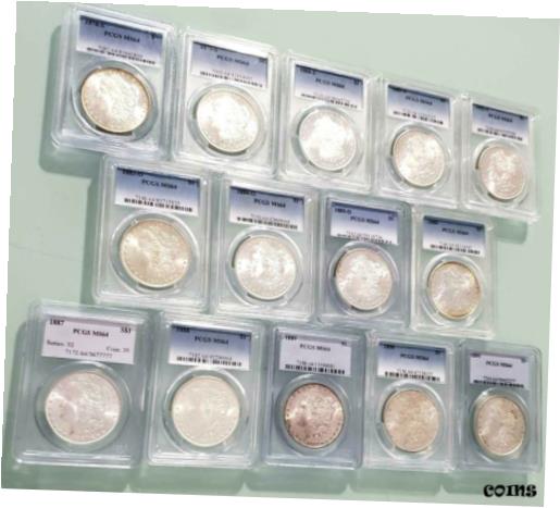 【極美品/品質保証書付】 アンティークコイン 銀貨 1878 - 1921 $1 Morgan Silver Dollar Collection High Grade MS64 GEMS [送料無料] #sof-wr-010573-557