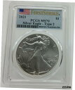 yɔi/iۏ؏tz AeB[NRC RC   [] 2021 $1 Type 2 American Silver Eagle PCGS MS70 FS Flag Label