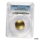 2014-W UNC $5 ゴールド野球殿堂 PCGS MS70 ブルーラベル2014-W UNC $5 Gold Baseball Hall of Fame PCGS MS70 Blue Label