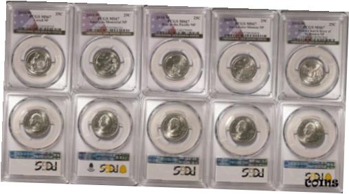 【極美品/品質保証書付】 アンティークコイン 硬貨 2019 W Lowell Memorial War San Antonio River 5 Coin Set Quarter 25c PCGS MS67 [送料無料] #oct-wr-010574-2049