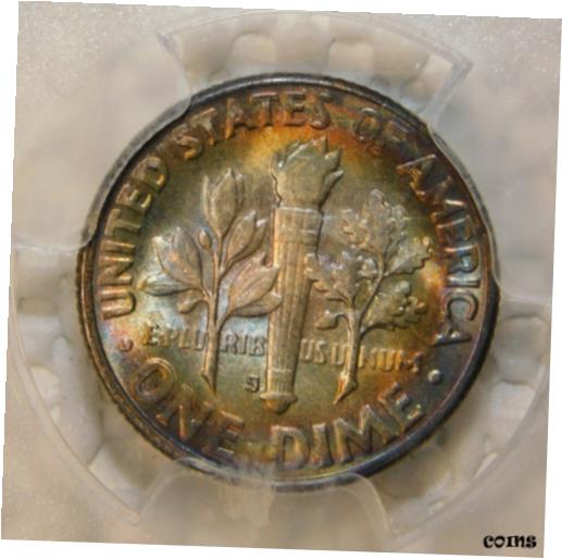 【極美品/品質保証書付】 アンティークコイン コイン 金貨 銀貨 [送料無料] 1949 S 10C Roosevelt Dime Certified PCGS MS67+ Superb GEM Silver PQ Toning