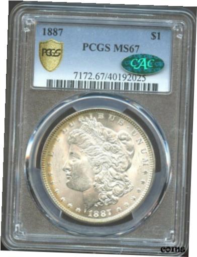 ڶ/ʼݾڽա ƥ  1887 $1 Morgan Silver Dollar MS 67 CAC PCGS, HIGH GRADE, PQ 2025! [̵] #sot-wr-010574-95