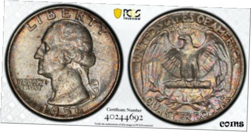 楽天金銀プラチナ　ワールドリソース1956 ワシントン クォーター PCGS MS66 オリジナル DMS トーン シルバー レジストリ コイン TV1956 Washington Quarter PCGS MS66 Original DMS Toned Silver Registry Coin TV