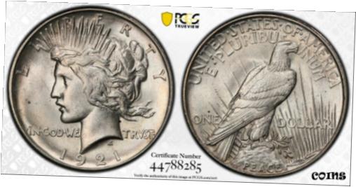 【極美品/品質保証書付】 アンティークコイン 銀貨 1921 P PCGS MS62 Peace Silver Dollar VAM-1H Satin Proof Dies Polishing Lines [送料無料] #sot-wr-010575-212 1