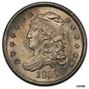 1834 キャップド バスト ハーフ ダイム PCGS MS66 ブライト ホワイト ジェム ゴールド シールド & TrueView1834 Capped B...