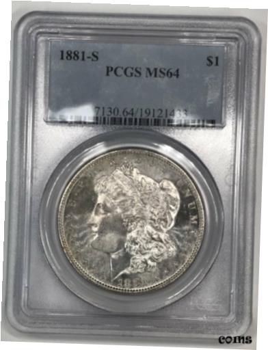 1881 S Morgan Silver Dollar PCGS MS-64※関税は当ショップ負担（お客様負担無し）※全国送料無料・海外輸送無料※商品の状態は画像をご確認下さい（極美品・目立った汚れ無し）※輸入品の為英語表記となります※その他ご不明点はお気軽にお問合せ下さい！Certification: PCGSComposition: SilverGrade: MS-64Year: 1881Circulated/Uncirculated: UncirculatedStrike Type: MSMint Location: San FranciscoCountry: USAKM Number: UnknownCertification : 19121433Denomination: Dollar[ご購入前に必ずお読み下さい]親切丁寧に、商品到着までサポート対応させていただきます。■パソコンの画像・画質により色や素材感が、実際の商品と多少異なる場合がございますので予めご了承くださいませ。■お客様のご都合（程度の解釈相違を含む）による商品のご購入後のキャンセル返品は、原則としてお受け致しておりません。未払いのまま2日以上連絡が取れない場合はキャンセルさせて頂きます。その場合、事務局側が自動的に「非常に悪い」の評価を付けてしまいますのでご注意ください。※お支払い頂いた場合は連絡は不要です。※他ショップでも販売しておりますので、稀に在庫がない場合がございます。■不具合での返品は箱などすべてが到着時の状態になるものに限らせていただきます。※当店では不良品はすべて現物確認と不具合の確認を行い対応をさせて頂いております。■お客様のご都合によるご注文確定後の商品のキャンセルにつきましては承っておりません。また、ご入金確認後、またはご決済完了確認後のキャンセルにつきましては、ご注文総額の30％のキャンセル料をご請求させていただきます。■領収書二重発行やトラブル防止のため、領収書発行は行っておりません。事務局側が発行している「支払い明細」が正式な支払い証明となります。支払い明細画面を印刷したものが領収書の代わりになることを各税務署に確認済みです。■年末年始・連休の発送は、業者も休みになる関係でいつもより遅れます。■輸送時の破損の場合は配送業者への報告を行って下さい。報告なしでの対応はできません。■日祝日は定休日とさせていただいております。連絡・発送が出来ませんのであらかじめご了承お願いいたします。■内容は必ずお読みになってからお買い求め下さいますようお願い致します。※在庫状況は常に更新をしておりますが、当社は複数店舗で在庫を共有しているため、ご注文を頂きましても稀に欠品している場合がございます。その際は誠に申し訳ございませんが、その旨をメールまたはお電話にてご連絡させていただきます。ご理解いただけますようお願い申し上げます。親切・丁寧にお取引させていただきますのでよろしくお願いします。 品質保証について 当店の商品の、品質保証についてご紹介いたします。 ▽品質保証書 お買い上げいただく全ての商品に「WORLD RESOURCE品質保証書」をおつけいたします。 これは、WORLD RESOURCEが販売した商品であることを保証するものです。大切に保管してください。 ▽標準保証に関して 当店でご購入頂きました商品は7日以内の標準保証サービスが付属致します。 ※ご購入日につきましては、製品の品質保証書に記載の日付にて確認させていただきます。 ※保証は通常利用時のみの対応となります。 ※ご購入日の確認を致しかねる場合は有償となります。品質保証書は大切に保管して下さい。POINT01　品揃え一番店を目指して 「期待に答えるお店づくりと、時代に合わせたサービスをご提供致します。」 POINT02　多種多様な商品レパートリー 「幅広く、世界の商品をご用意しております。」 POINT03　きっと見つかる！新しい発見 「テレビや雑誌で紹介されたアイテムもいちはやく。」 モットー：丁寧な接客対応 その道数十年のスタッフだからこそできる、“豊富な知識”に基づく商品のご提案。 お探しの商品はお気軽にスタッフにお尋ねください。 「以前は、商品ページあったけど、、、見つからない。」 「初めてアンティークコインの購入をしますが大丈夫ですか？」 「この年代の商品を探していますが、おすすめはありますか？」 「友人にアンティークコインを送りたいけど、おすすめありますか？」 等など、困ったときの質問にも、しっかり対応・お調べ致します。 取寄せ、取り置き等もできますので、商品一覧で見つからなかった商品でも、 スタッフまでお気軽にご相談下さい。 【お問い合わせはお気軽にどうぞ】 suport@world-resource.net