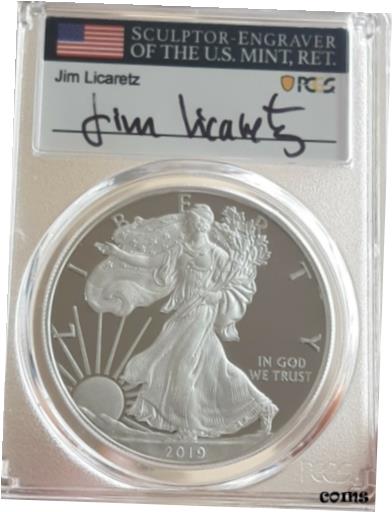 yɔi/iۏ؏tz AeB[NRC RC   [] 2019W 1$ Silver American EaglePR70 PCGS Congratulaions Set Jim Licaretz 1 of 40