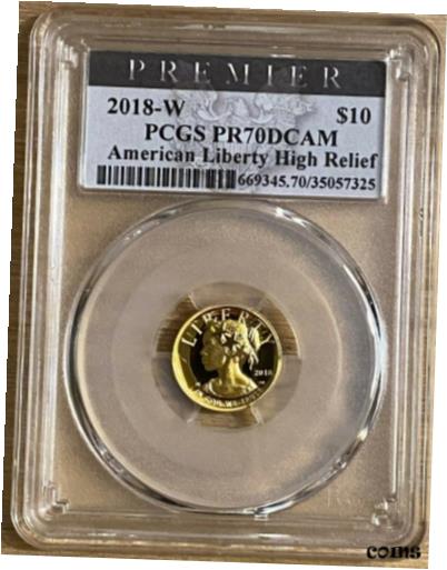 【極美品/品質保証書付】 アンティークコイン 硬貨 2018-W PCGS PR70 DCAM 10 American Liberty High Relief Premier Label 送料無料 oot-wr-010576-197