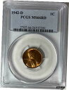 1942-D リンカーン セント ** PCGS MS-66 レッド **1942-D LINCOLN CENT ** PCGS MS-66 RED **(3)
