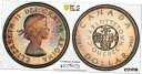 【極美品/品質保証書付】 アンティークコイン コイン 金貨 銀貨 送料無料 Canada 1964 1 PCGS PL-66CAM, Rainbow Tones Gem Surfaces, Rare With Colour.