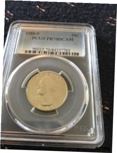 【極美品/品質保証書付】 アンティークコイン コイン 金貨 銀貨 [送料無料] PCGS PR70DCAM 25c 1980-S bright nice coin key date best of registry PCGS