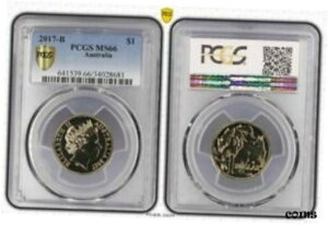 2017-B オーストラリア ドル PCGS MS66 非常に人気のあるデザインと年2017-B Australia Dollar PCGS MS66 Very Sought After Design and Year