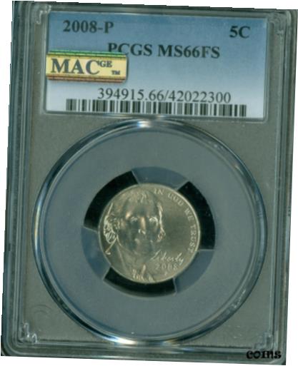 ڶ/ʼݾڽա ƥ    [̵] 2008-P JEFFERSON NICKEL MS66 FS PQ MAC 2ND FINEST 2 FINER &SPOTLESS RARE *