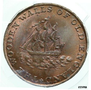 1795年 イングランド イギリス ミドルセックス ヨーク公 MAN-O-WAR SHIP Conder トークン PCGS i840111795 ENGLAND UK Middlesex Duke of York MAN-O-WAR SHIP Conder Token PCGS i84011