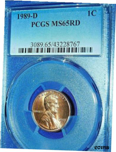 yɔi/iۏ؏tz AeB[NRC RC   [] 1989-D 1C RD Lincoln Memorial Cent-PCGS #3089 Grade MS65RD--563-1