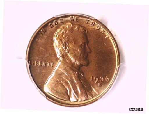 【極美品/品質保証書付】 アンティークコイン コイン 金貨 銀貨 [送料無料] 1936 S Lincoln Wheat Cent Penny PCGS MS 65 RD 35752196