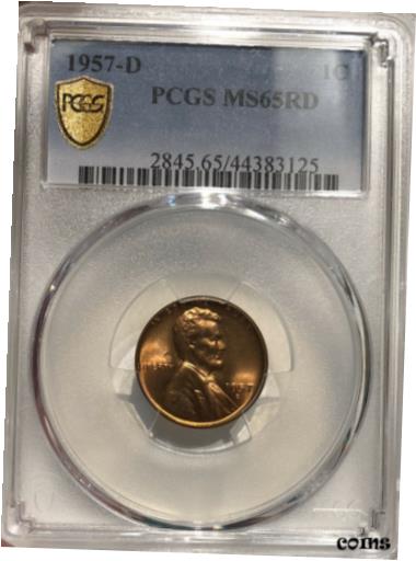  アンティークコイン コイン 金貨 銀貨  1957-D Lincoln Cent PCGS MS65RD Recently Graded Certified Red Gem