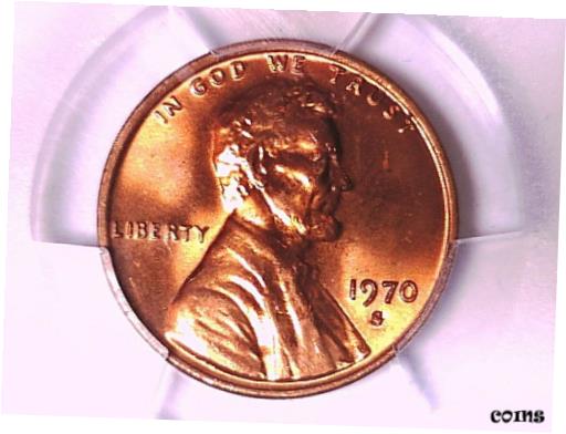 ڶ/ʼݾڽա ƥ    [̵] 1970 S Lincoln Memorial Cent Penny PCGS MS 65 RD Large Date 40470846