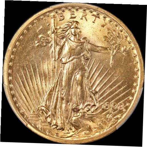 【極美品/品質保証書付】 アンティークコイン 金貨 1908-P Saint-Gaudens Gold $20 Motto PCGS MS65 Blazing Gem Superb Eye Appeal [送料無料] #got-wr-010594-248