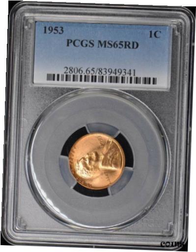 yɔi/iۏ؏tz AeB[NRC RC   [] 1953 1C Lincoln Cent - Type 1 Wheat Reverse PCGS MS65RD