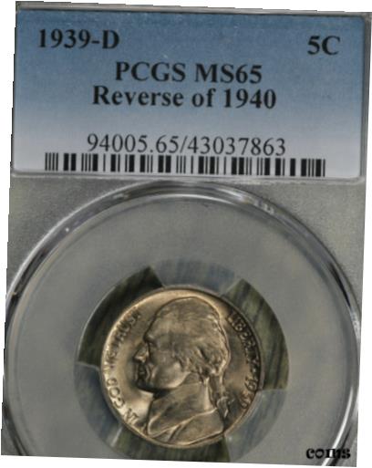 yɔi/iۏ؏tz AeB[NRC RC   [] Beautiful GEM 1939-D Jefferson Nickel Reverse of 1940 - PCGS MS65!