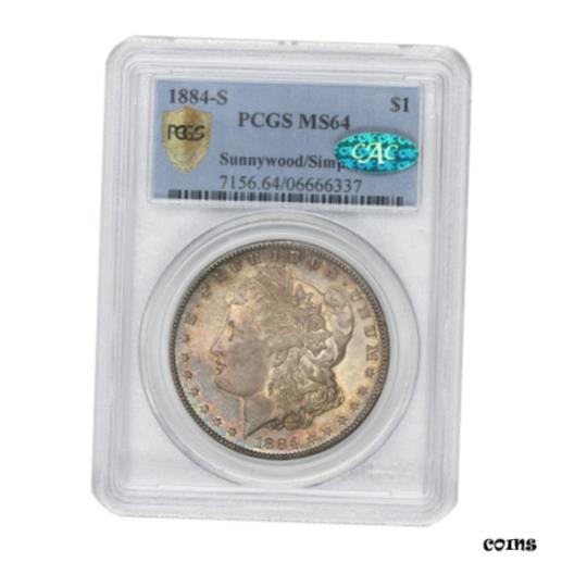 【極美品/品質保証書付】 アンティークコイン 銀貨 1884-S $1 Morgan Silver Dollar PCGS MS64 CAC certified Sunnywood Simpson RARITY [送料無料] #sot-wr-010648-1319