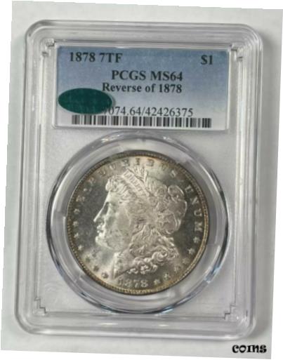 1878 P Morgan Dollar PCGS MS-64 CAC 7TF, Reverse of 1878※関税は当ショップ負担（お客様負担無し）※全国送料無料・海外輸送無料※商品の状態は画像をご確認下さい（極美品・目立った汚れ無し）※輸入品の為英語表記となります※その他ご不明点はお気軽にお問合せ下さい！Certification: PCGS and CACComposition: SilverGrade: MS-64Year: 1878Circulated/Uncirculated: UncirculatedStrike Type: MSMint Location: PhiladelphiaCountry: USAKM Number: UnknownCertification : 42426375Denomination: Dollar[ご購入前に必ずお読み下さい]親切丁寧に、商品到着までサポート対応させていただきます。■パソコンの画像・画質により色や素材感が、実際の商品と多少異なる場合がございますので予めご了承くださいませ。■お客様のご都合（程度の解釈相違を含む）による商品のご購入後のキャンセル返品は、原則としてお受け致しておりません。未払いのまま2日以上連絡が取れない場合はキャンセルさせて頂きます。その場合、事務局側が自動的に「非常に悪い」の評価を付けてしまいますのでご注意ください。※お支払い頂いた場合は連絡は不要です。※他ショップでも販売しておりますので、稀に在庫がない場合がございます。■不具合での返品は箱などすべてが到着時の状態になるものに限らせていただきます。※当店では不良品はすべて現物確認と不具合の確認を行い対応をさせて頂いております。■お客様のご都合によるご注文確定後の商品のキャンセルにつきましては承っておりません。また、ご入金確認後、またはご決済完了確認後のキャンセルにつきましては、ご注文総額の30％のキャンセル料をご請求させていただきます。■領収書二重発行やトラブル防止のため、領収書発行は行っておりません。事務局側が発行している「支払い明細」が正式な支払い証明となります。支払い明細画面を印刷したものが領収書の代わりになることを各税務署に確認済みです。■年末年始・連休の発送は、業者も休みになる関係でいつもより遅れます。■輸送時の破損の場合は配送業者への報告を行って下さい。報告なしでの対応はできません。■日祝日は定休日とさせていただいております。連絡・発送が出来ませんのであらかじめご了承お願いいたします。■内容は必ずお読みになってからお買い求め下さいますようお願い致します。※在庫状況は常に更新をしておりますが、当社は複数店舗で在庫を共有しているため、ご注文を頂きましても稀に欠品している場合がございます。その際は誠に申し訳ございませんが、その旨をメールまたはお電話にてご連絡させていただきます。ご理解いただけますようお願い申し上げます。親切・丁寧にお取引させていただきますのでよろしくお願いします。 品質保証について 当店の商品の、品質保証についてご紹介いたします。 ▽品質保証書 お買い上げいただく全ての商品に「WORLD RESOURCE品質保証書」をおつけいたします。 これは、WORLD RESOURCEが販売した商品であることを保証するものです。大切に保管してください。 ▽標準保証に関して 当店でご購入頂きました商品は7日以内の標準保証サービスが付属致します。 ※ご購入日につきましては、製品の品質保証書に記載の日付にて確認させていただきます。 ※保証は通常利用時のみの対応となります。 ※ご購入日の確認を致しかねる場合は有償となります。品質保証書は大切に保管して下さい。POINT01　品揃え一番店を目指して 「期待に答えるお店づくりと、時代に合わせたサービスをご提供致します。」 POINT02　多種多様な商品レパートリー 「幅広く、世界の商品をご用意しております。」 POINT03　きっと見つかる！新しい発見 「テレビや雑誌で紹介されたアイテムもいちはやく。」 モットー：丁寧な接客対応 その道数十年のスタッフだからこそできる、“豊富な知識”に基づく商品のご提案。 お探しの商品はお気軽にスタッフにお尋ねください。 「以前は、商品ページあったけど、、、見つからない。」 「初めてアンティークコインの購入をしますが大丈夫ですか？」 「この年代の商品を探していますが、おすすめはありますか？」 「友人にアンティークコインを送りたいけど、おすすめありますか？」 等など、困ったときの質問にも、しっかり対応・お調べ致します。 取寄せ、取り置き等もできますので、商品一覧で見つからなかった商品でも、 スタッフまでお気軽にご相談下さい。 【お問い合わせはお気軽にどうぞ】 suport@world-resource.net