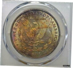 【極美品/品質保証書付】 アンティークコイン コイン 金貨 銀貨 [送料無料] 1887 MORGAN Silver DOLLAR PCGS MS64 VAM 1G R-5 Rainbow toning Reverse