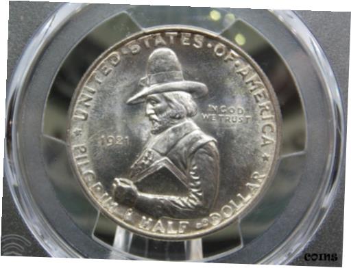 ڶ/ʼݾڽա ƥ    [̵] 1921 PILGRIM Commemorative Silver Half Dollar 50c PCGS MS64 #013 BU ECC&C, Inc.