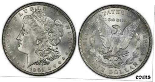 【極美品/品質保証書付】 1901 PCGS MS64 Grade Rarity Morgan Dollar S$1