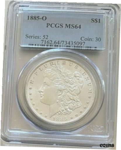  アンティークコイン コイン 金貨 銀貨  1885-O Morgan Silver Dollar PCGS MS64 White Beautiful Cartwheel 02-011