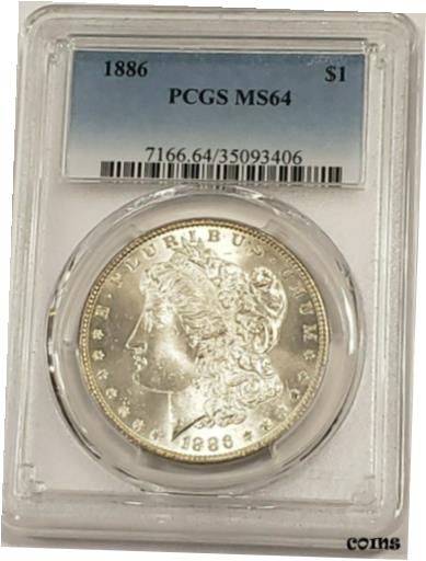  アンティークコイン コイン 金貨 銀貨  1886 P Morgan Silver Dollar PCGS MS64 Beautiful Original Cartwheel 02-004