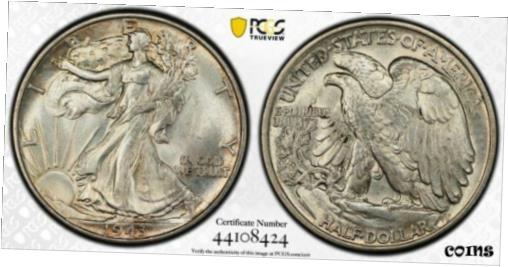 楽天金銀プラチナ　ワールドリソース【極美品/品質保証書付】 アンティークコイン コイン 金貨 銀貨 [送料無料] 1943-P PCGS MS64 Silver Walking Liberty Half Dollar | 50c US Coin #32518A