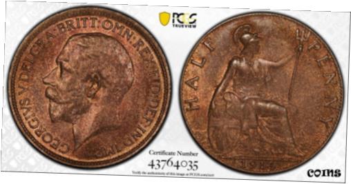 ڶ/ʼݾڽա ƥ    [̵] 1914 Great Britain Half Penny PCGS MS64BN Top Pop 1/0 Registry Coin 1/2D S-4056