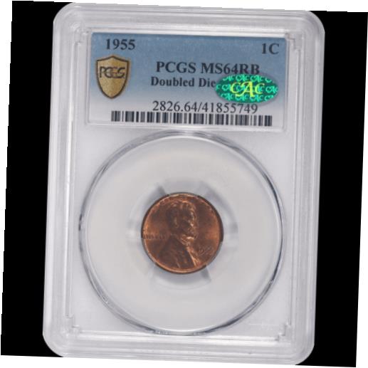 1955 ֥ɽ¦󥫡 ȡPCGSMS64RB CAC - !1955 Double Die Obverse Lin...