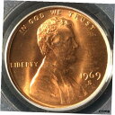 【極美品/品質保証書付】 アンティークコイン コイン 金貨 銀貨 [送料無料] 1969-S 1C RD Lincoln Memorial One Cent PCGS MS64RD 13062670