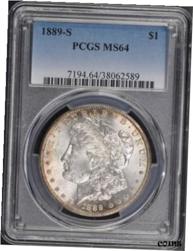 【極美品/品質保証書付】 アンティークコイン 硬貨 1889-S $1 Morgan Dollar PCGS MS64 [送料無料] #oot-wr-010676-497 1