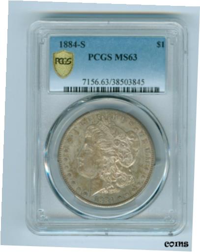 【極美品/品質保証書付】 1884-S MORGAN SILVER DOLLAR--PCGS MS-63