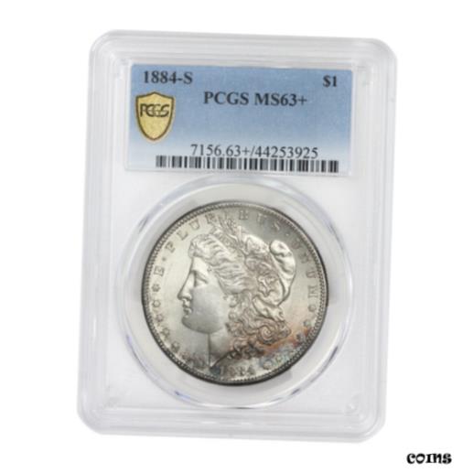 【極美品/品質保証書付】 アンティークコイン 銀貨 1884-S $1 Morgan Silver Dollar PCGS MS63+ choice graded ULTRA RARE HIGH END coin [送料無料] #sct-wr-010706-1111
