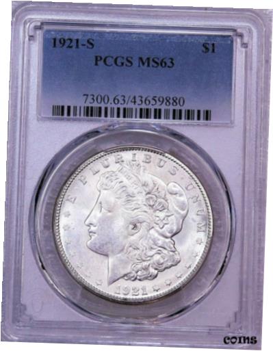 ڶ/ʼݾڽա ƥ    [̵] 1921 S Morgan Silver Dollar PCGS MS63 Original & Bright Frosty Luster PQ #Y125