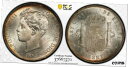 yɔi/iۏ؏tz AeB[NRC RC   [] 1898 Spain 5 Pesetas Silver PCGS MS63 GEM - Beautiful Coin!