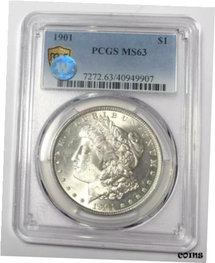 【極美品/品質保証書付】 アンティークコイン 硬貨 1901 P Morgan Dollar PCGS MS-63 Sight White [送料無料] #oot-wr-010706-774