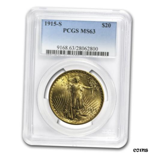 【極美品/品質保証書付】 アンティークコイン 金貨 1915-S $20 Saint-Gaudens Gold Double Eagle MS-63 PCGS - SKU #29846 [送料無料] #got-wr-010707-335