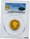 【極美品/品質保証書付】 アンティークコイン 硬貨 1844-O LIBERTY $5 PCGS MS 63+ [送料無料] #oot-wr-010707-578